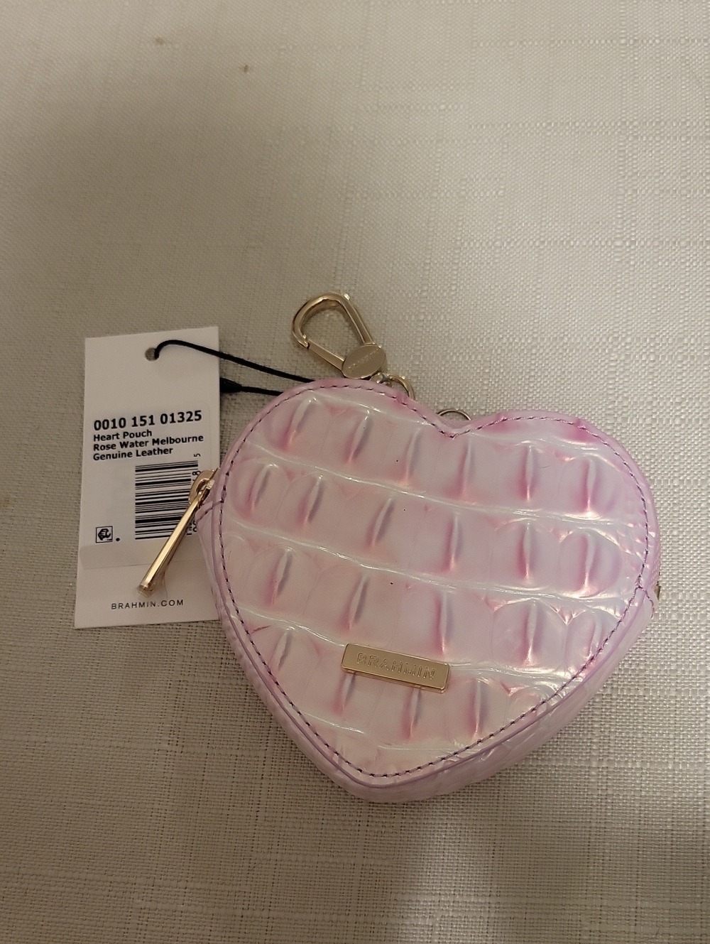 Brahmin Iridescent Rose Water Heart Key & Card Pouch